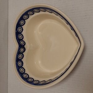 Boleslawiec Polish Pottery Heart Shaped Dish